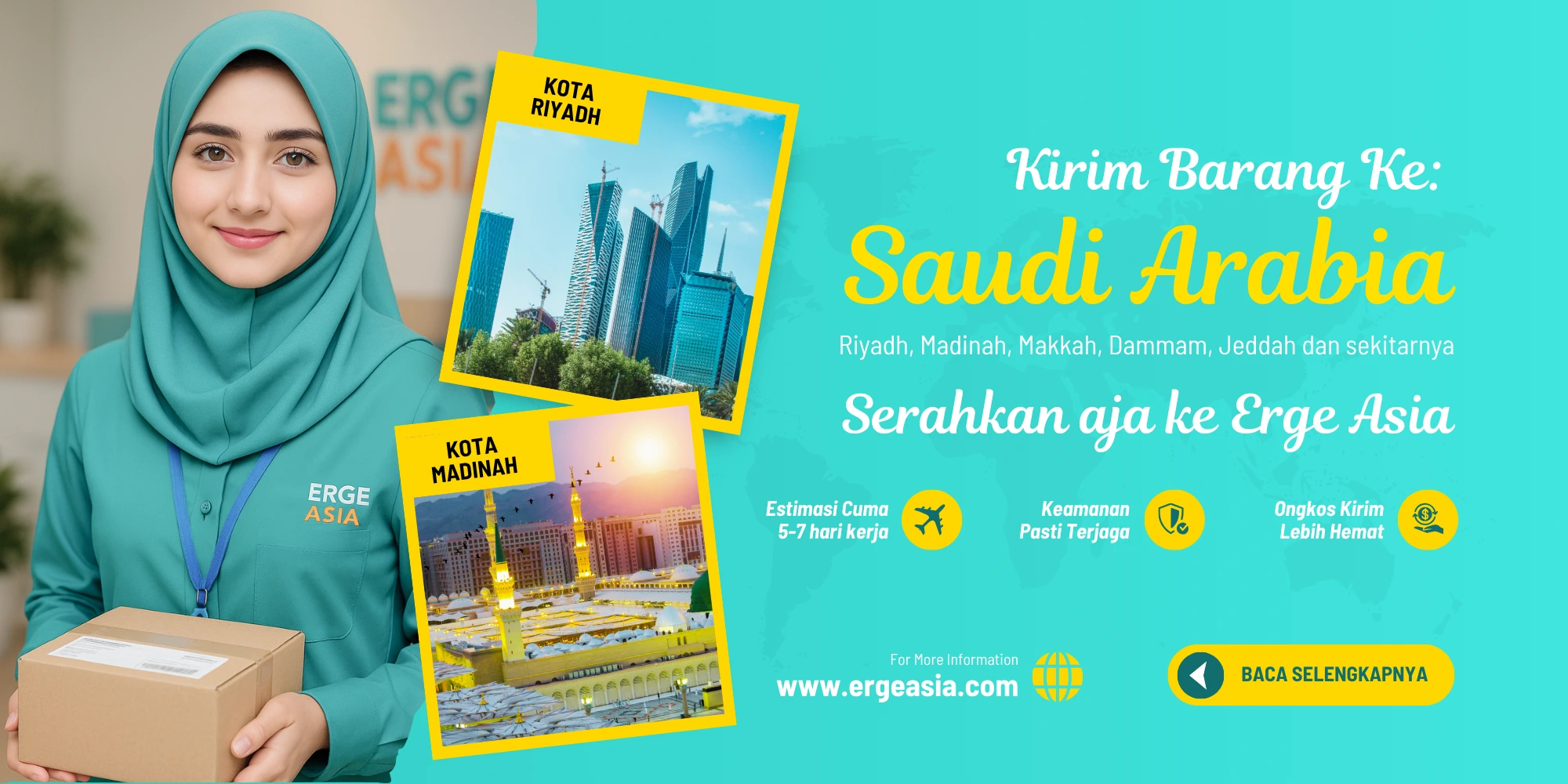 Kirim Barang ke Saudi Arabia: Riyadh, Jeddah, Dammam dan Sekitarnya? Serahkan ke Erge Asia!